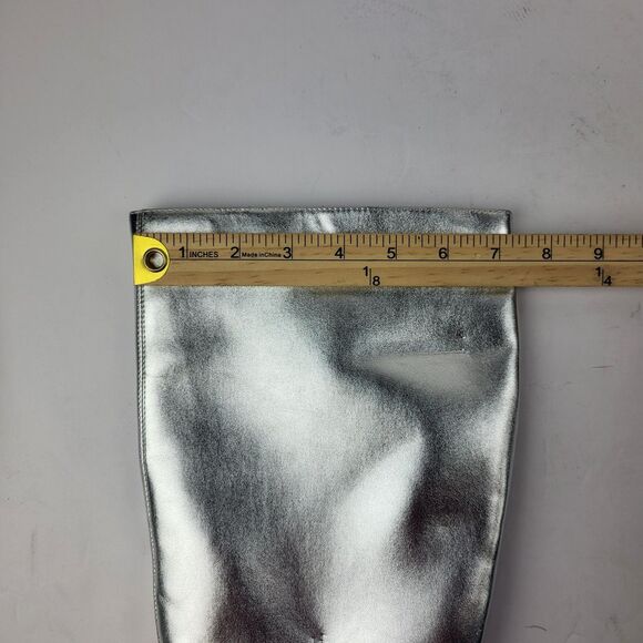 Open Edit Erik Knee High Wedge Boots Silver Metallic Cosmic Size 8M - Picture 5 of 15